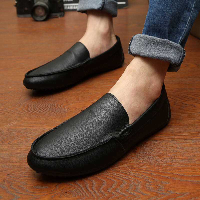 甘乃迪春夏新款豆豆鞋男士休闲皮鞋韩版潮男小皮鞋青少年潮流帆船男