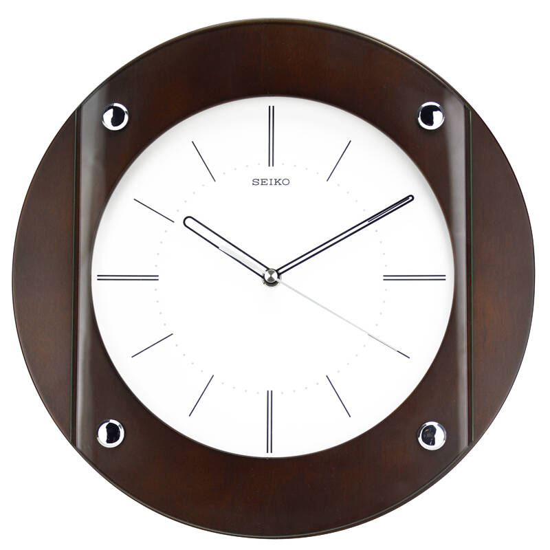 精工(seiko)时尚经典居家木质圆盘挂钟 qxa368b