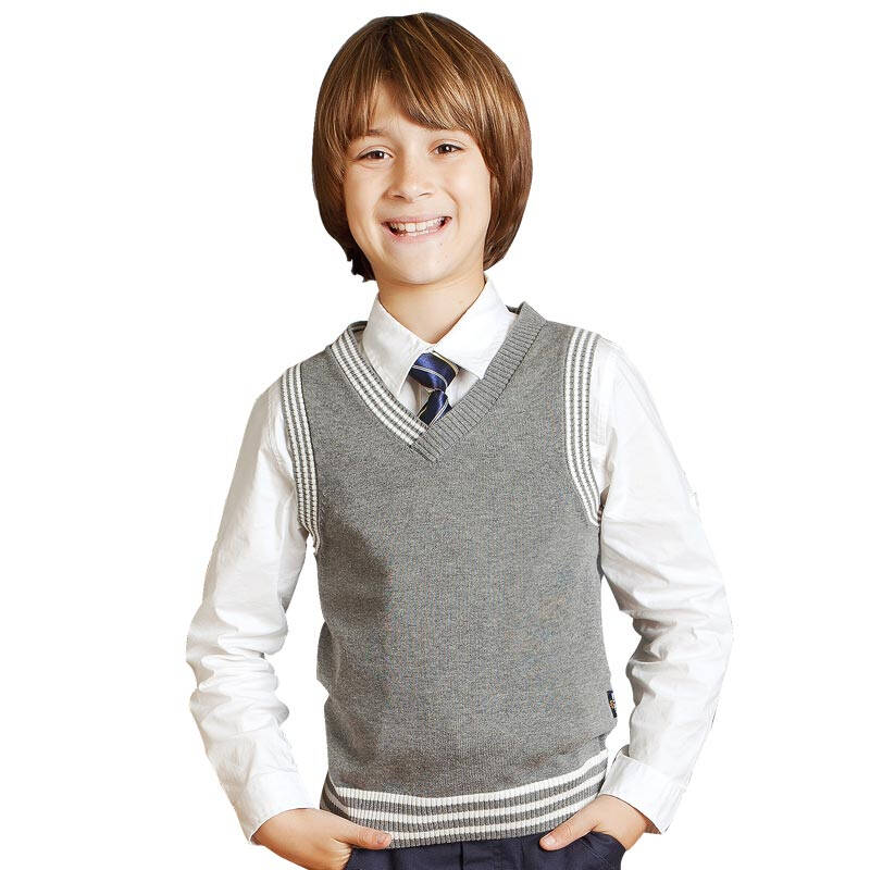 伊顿纪德(etonkidd)2015春秋季新款英伦儿童装男童v领针织背心13b013