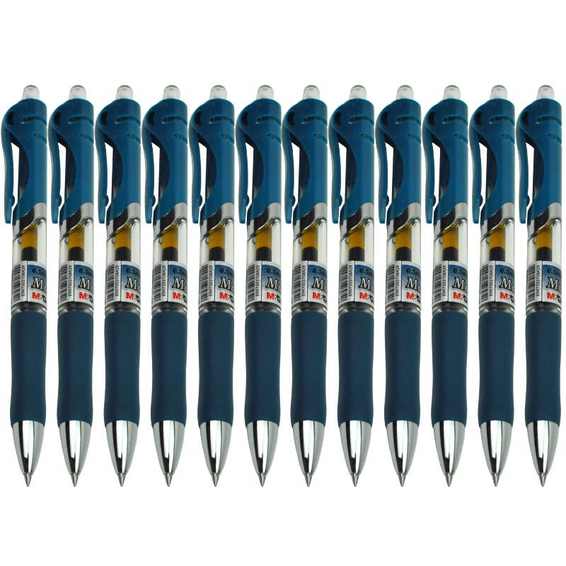 晨光(m&g)k35 按动中性笔(墨蓝)0.5mm 12支装 自营