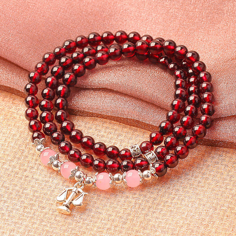 锦灏 天然石榴石星座手链 天秤座