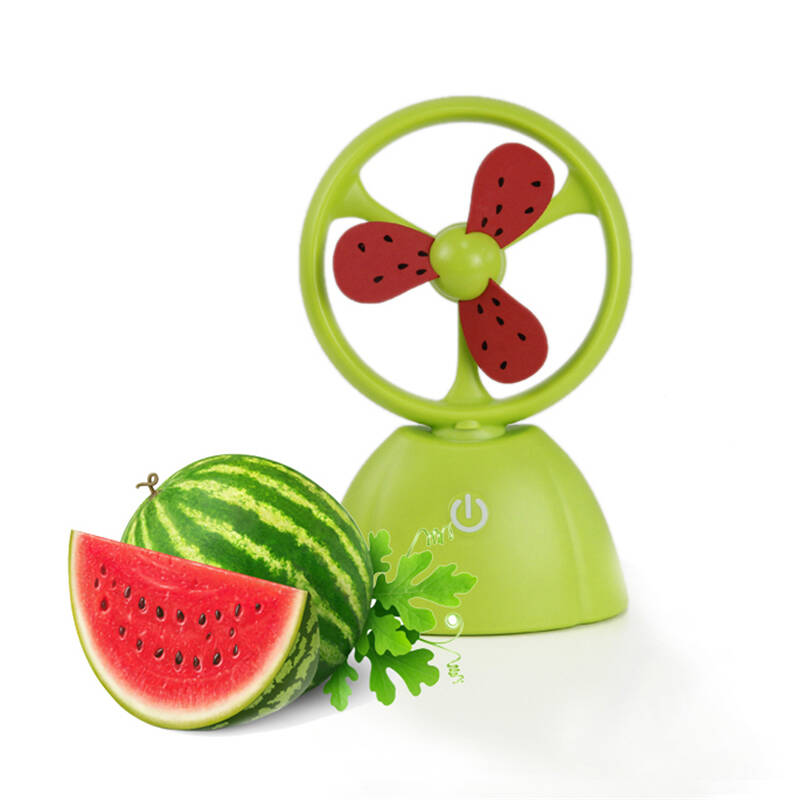 室桌面迷你usb风扇 便携式掌上风扇 创意礼品 生日礼物 水果风扇绿色