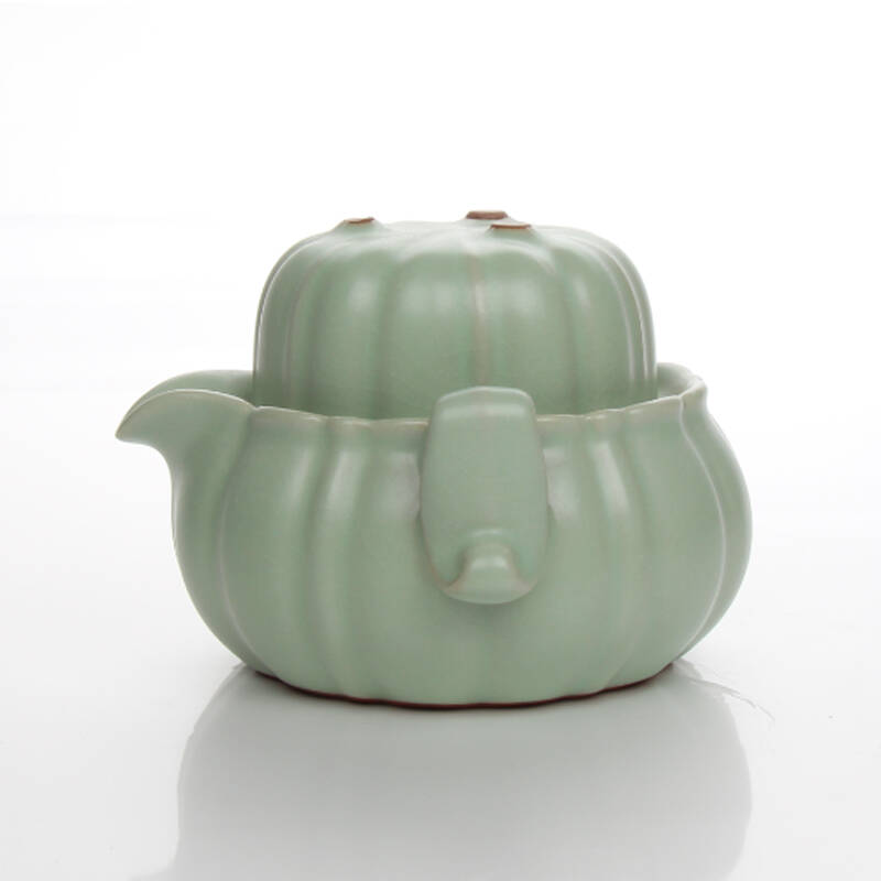 古焱 紫砂快客杯特价茶具套装 个人两人茶具 汝窑冰裂 办公一壶一杯两