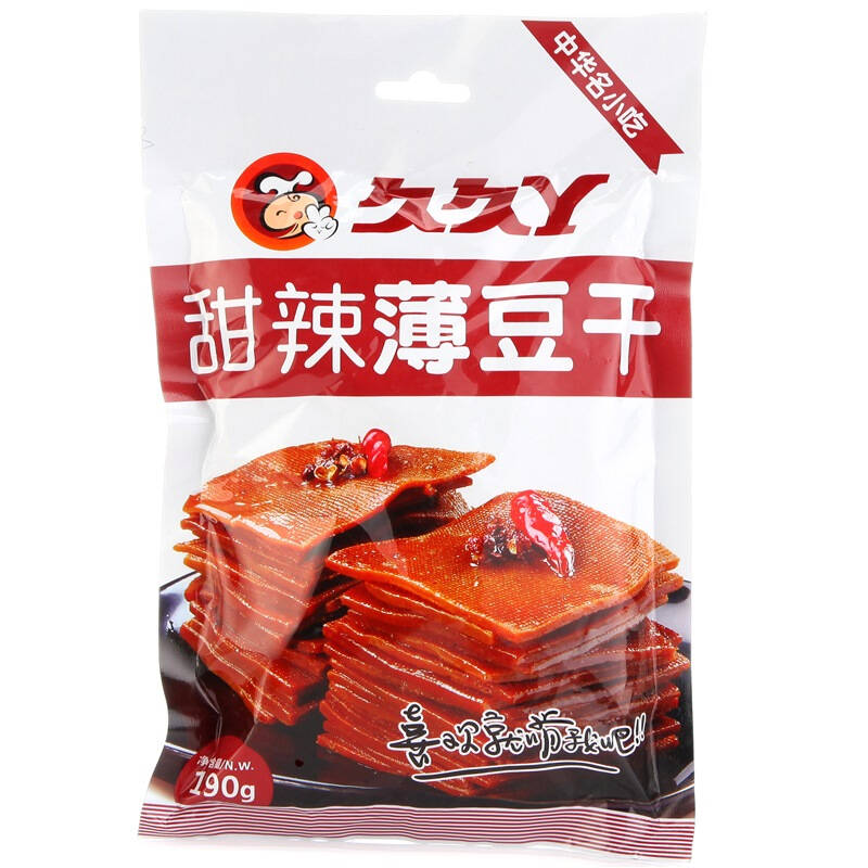 久久丫 甜辣薄豆干190g