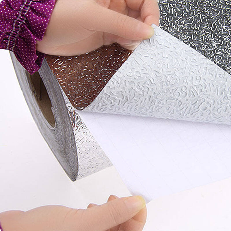 加厚橱柜铝箔贴纸 防水防潮餐桌抽屉垫防油自粘铝箔贴纸锡纸两卷装 30