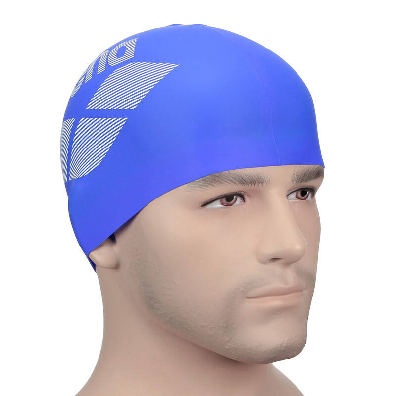 时尚印花硅胶泳帽 舒适防水健身训练游泳帽 far-2902e 蓝色 - 京东