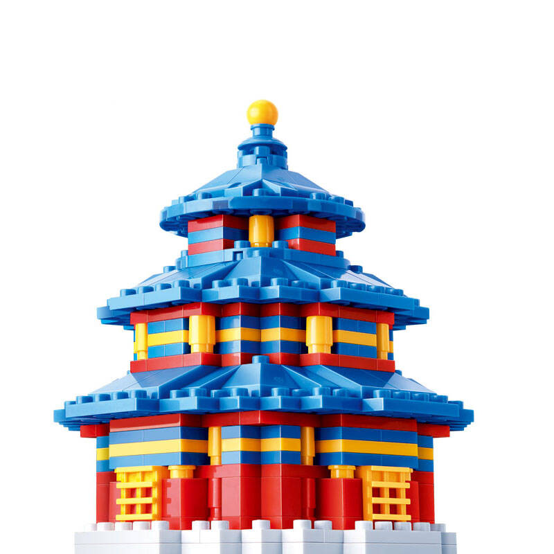 积木玩具 儿童益智拼装拼插积木玩具 迷你中国名胜建筑系列 天坛6565