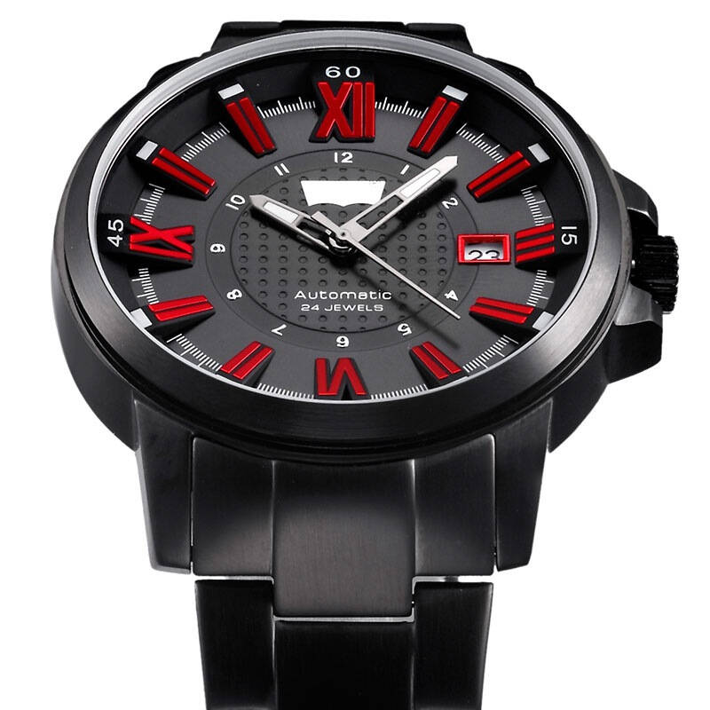 李维斯(levis)手表 美式潮流全黑钢系列机械男表黑盘黑钢带ltk1704