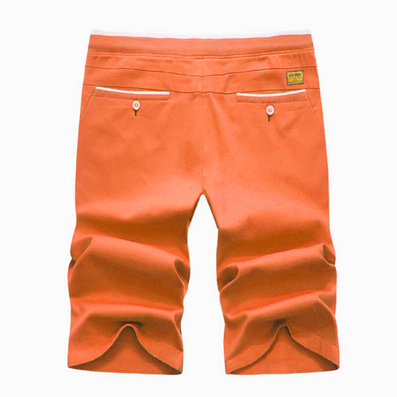 谷铁2015夏装男士纯色短裤休闲五分裤中裤纯棉短裤男 橙色 35