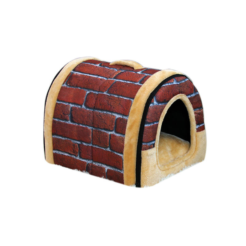狗窝 可拆洗宠物窝 圆弧房子窝 复古砖头 s号适合4斤以下