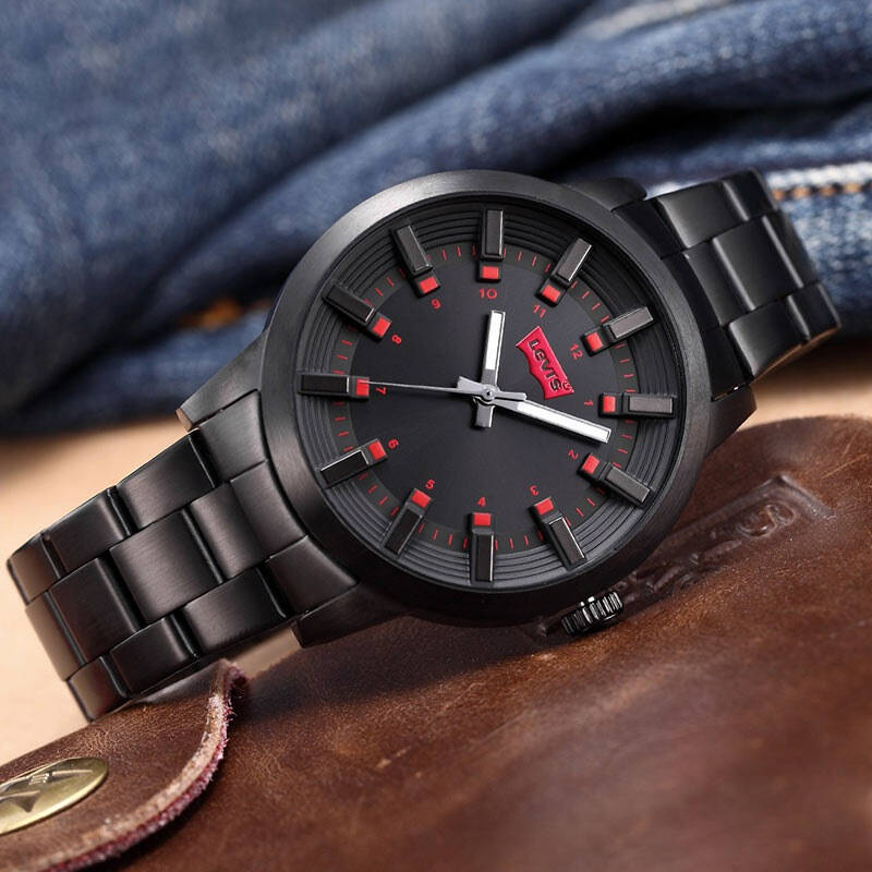 李维斯(levis)手表 时尚潮流黑色钢带石英男表ltb1207a