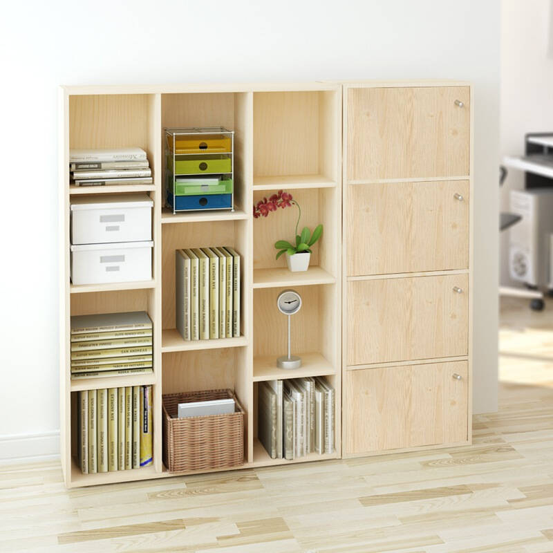 自营 慧乐家 鲁比克十一格柜书柜组合套装 书柜 储物柜 置物架 白枫木