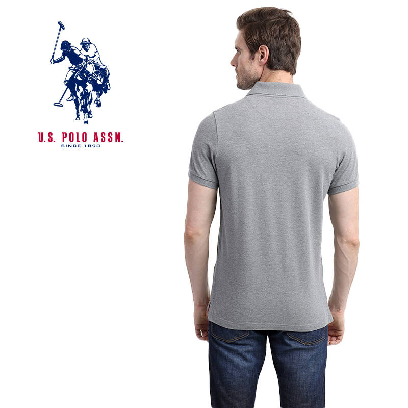马球协会 新款夏季男士纯棉短袖t恤polo衫 灰色 xl【图片 价格 品牌