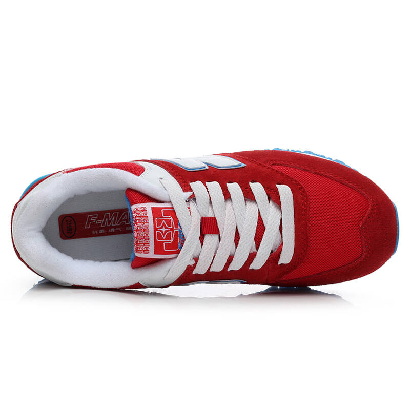 双星(double star)w-91a574 头层牛皮时尚休闲跑步鞋女鞋 红色 35