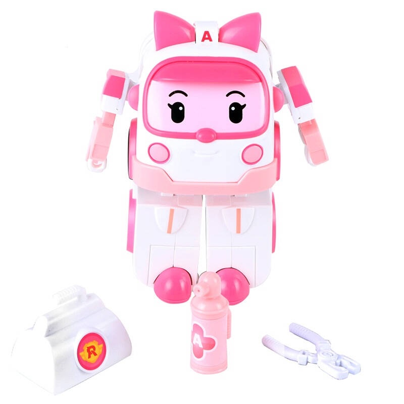 银辉玩具(silverlit) 正版授权poli玩具 安巴闪亮变形救护车 早教益智