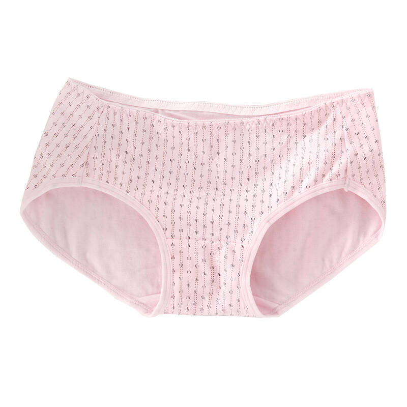 可娃衣hp14w510纯棉印花少女内裤可爱纯棉学生三角裤中腰内裤粉色m号
