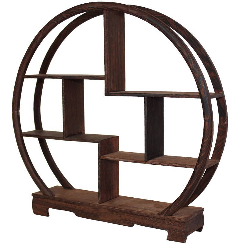 金火把 鸡翅木圆形展架 套装摆件陈设架