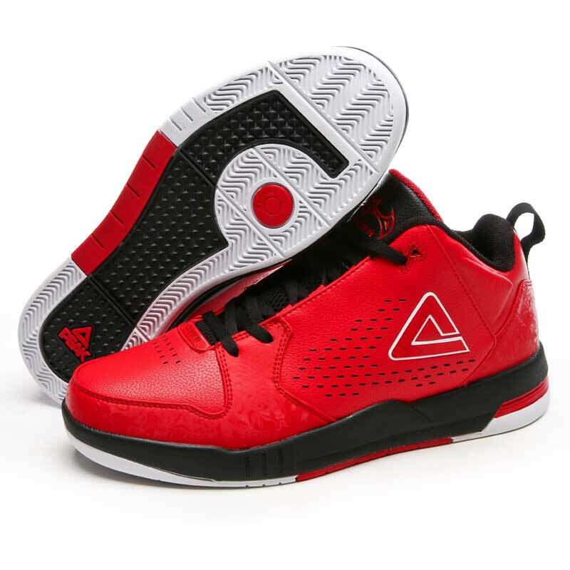 匹克peak 篮球鞋男款2014新品八代简版中帮明星款 大红/黑色 42