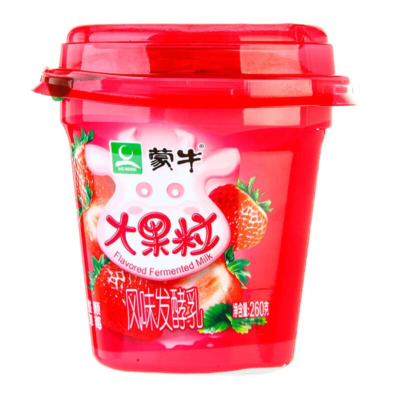 蒙牛 大果粒 草莓果粒风味发酵乳 260g*1杯【图片 价格 品牌 报价】