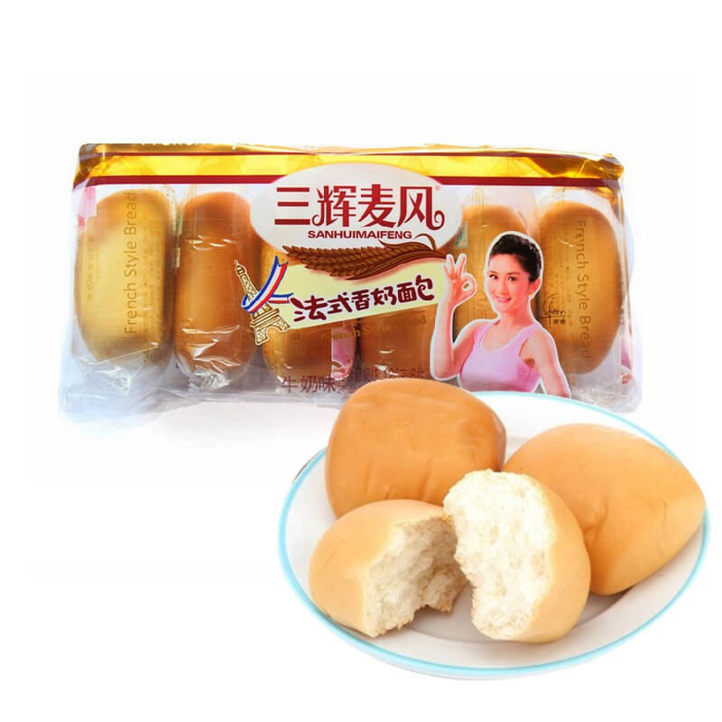 三辉麦风 法式香奶小面包120g/袋