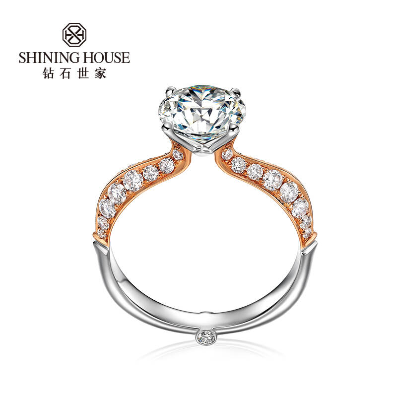 钻石世家 18k金钻石女戒 完美恋人r00396 品牌专利产品rosace 204分 h