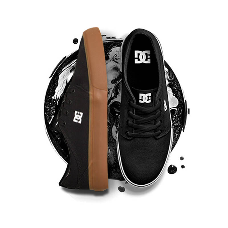 dcshoecousa男士低帮耐磨休闲运动滑板鞋dc男板鞋adys300126 黑色/bgm