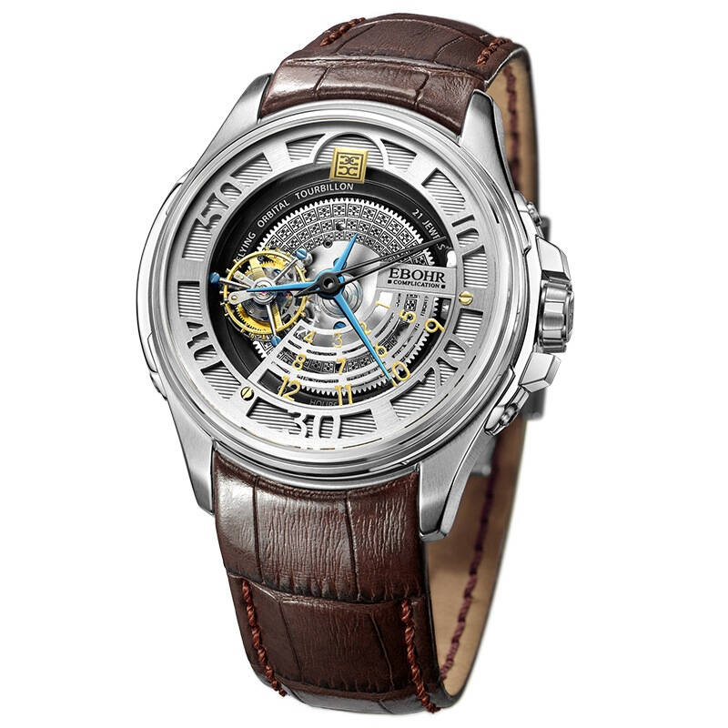 依波(ebohr)苍穹系列陀飞轮机械男表60130235 京东自营