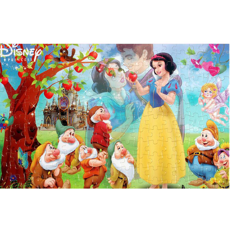 木有人 200片装 儿童早教益智玩具 木质铁盒拼图 白雪公主