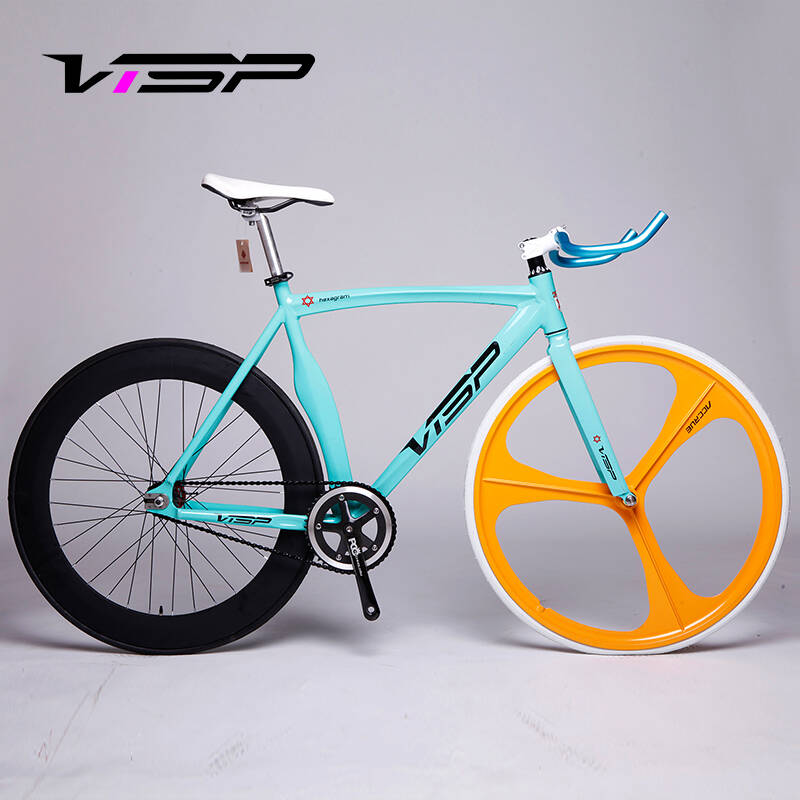 visp死飞自行车 整车倒骑真死飞五刀轮弯刀肌肉车架 男女款可diy 前3