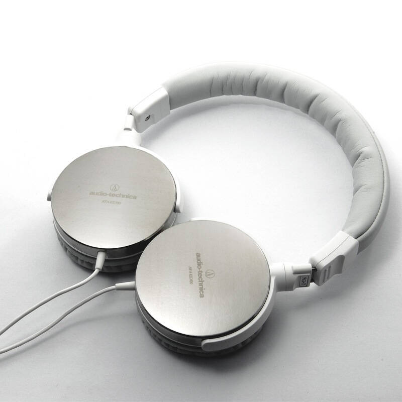 铁三角(audio-technica)ath-es700 镜面便携式头戴耳机 白色