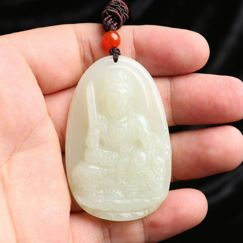 煜槿珠宝 和田玉观音佛吊坠 十二生肖八大守护神本命佛挂件 男女款