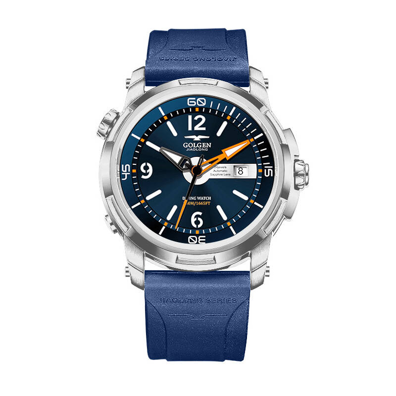 古尊(golgen)手表全自动机械表蛟龙号500米防水潜水腕表男表 蓝带蓝盘