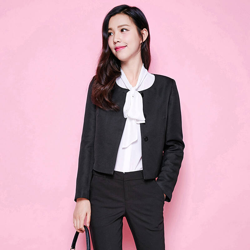 拉夏贝尔 一字领小西装外套 女 黑色 160/84a