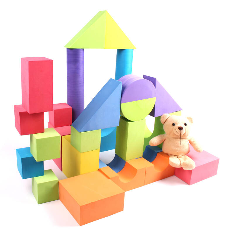 孩子宝贝 eva积木拼插玩具泡沫积木软体大块早教启蒙益智力3岁儿童