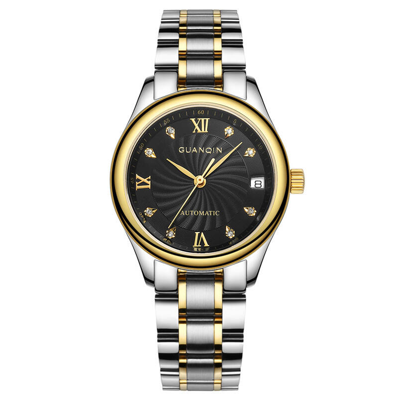 冠琴(guanqin)女表 防水全自动机械表 时尚钢带时装表gq80006-1a 精钢