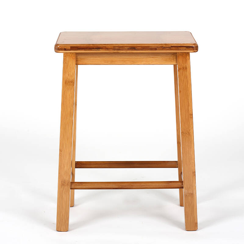 品生美 竹制高凳子家用餐桌凳实木梯形方凳