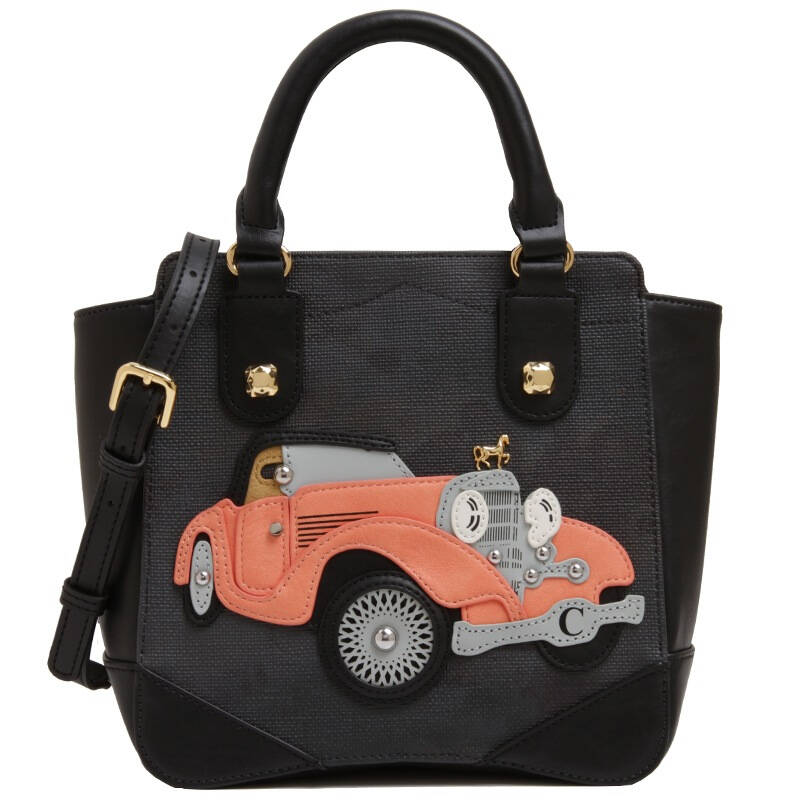 自营 lapalette 小马包 老爷车系列灰色印花斜挎单肩手提包 bc5xa