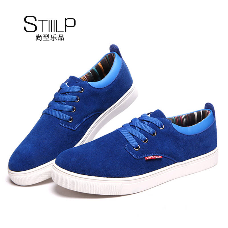 休闲鞋男 2015秋季新款韩版潮流男鞋男士板鞋百搭系带鞋k953 蓝色 41