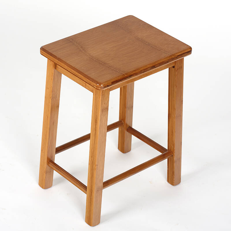 品生美 竹制高凳子家用餐桌凳实木梯形方凳