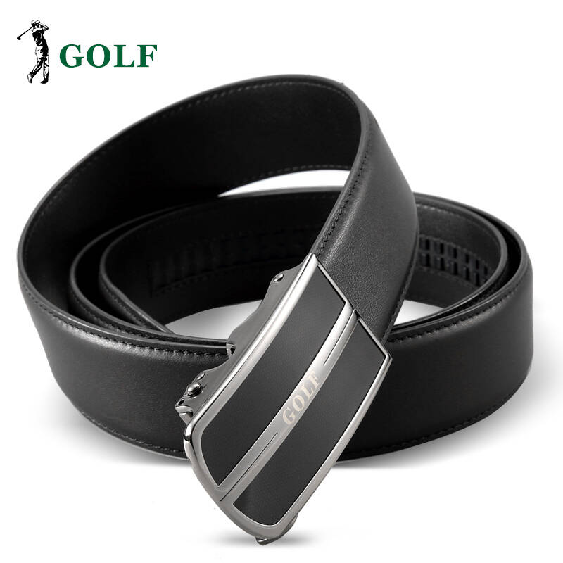 golf 头层牛皮男士皮带男腰带男士腰带 自动扣皮带 黑色p494033