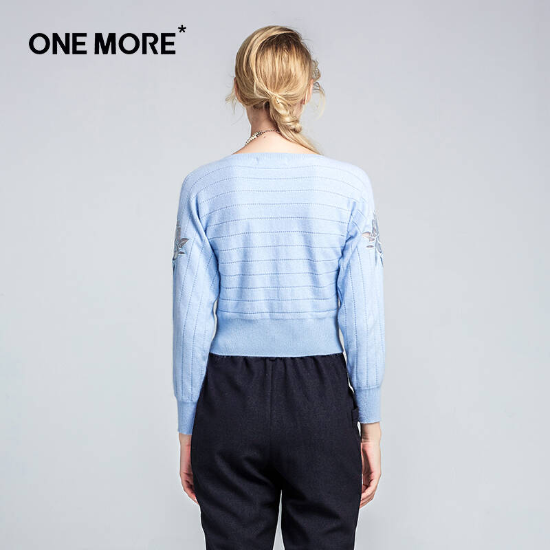 one more文墨2015秋装新款刺绣花朵开衫11ha510202 白色 m