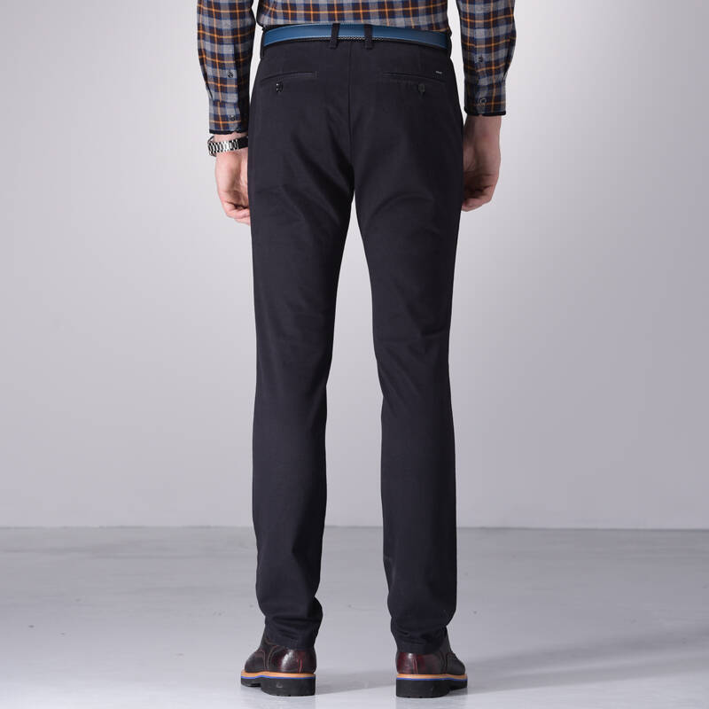 九牧王秋季商务休闲免烫修身纯棉纯色休闲裤 jb155067t 34码2.