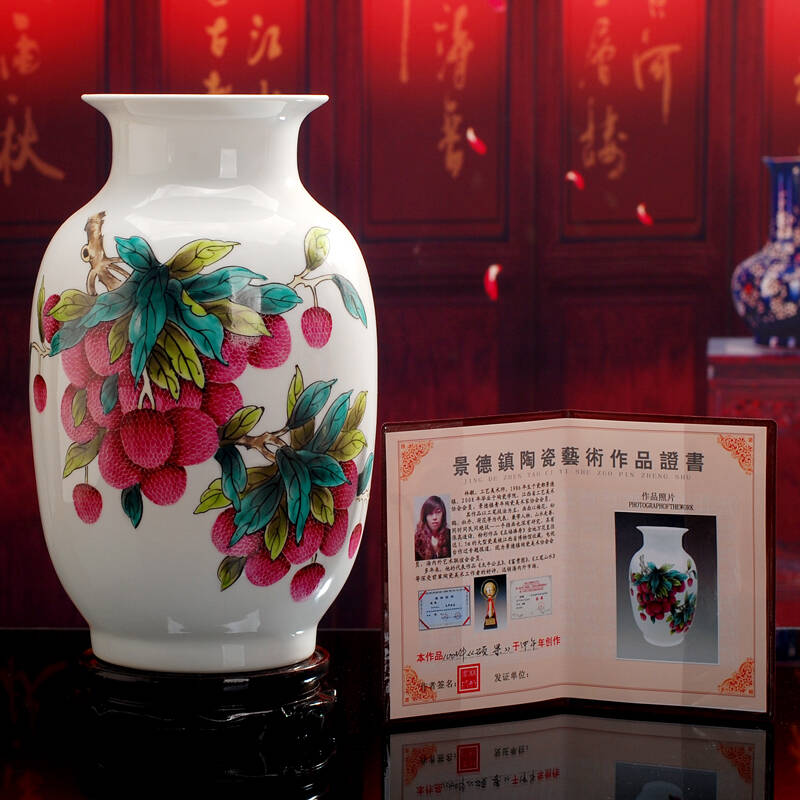 鼎公 景德镇瓷器花瓶 名人名作林敏手绘作品瓷 家居摆件 陶瓷装饰工艺