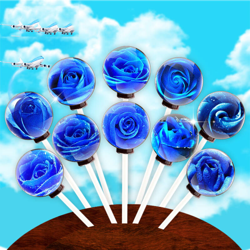 七夕节情人节送男女朋友生日礼物 创意星球星空棒棒糖10支 蓝色妖姬