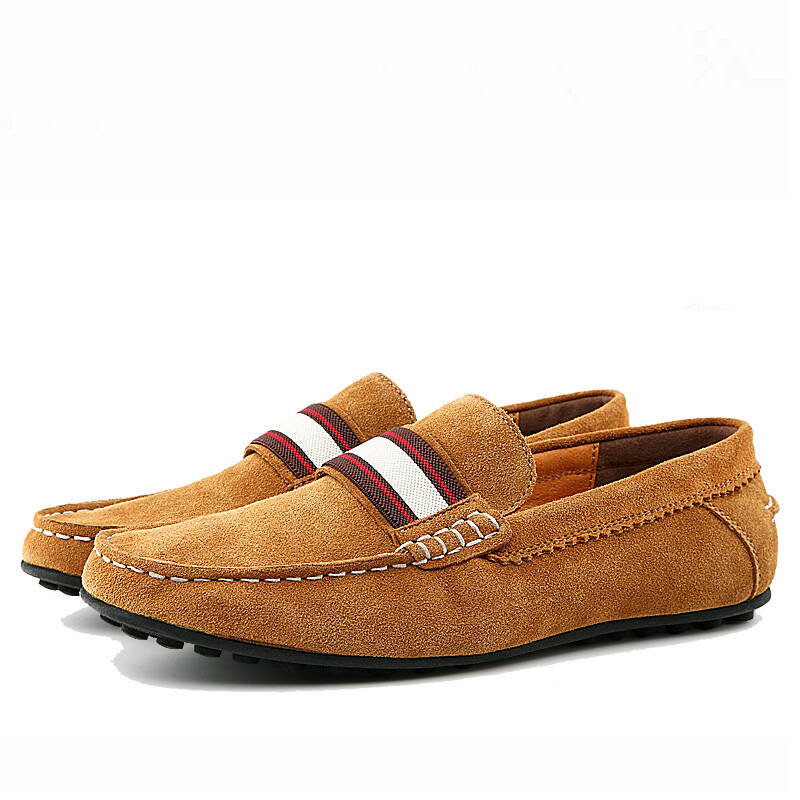 森(katesen)英伦真皮男士豆豆鞋时尚套脚懒人驾车鞋 ka1421401 玄金色