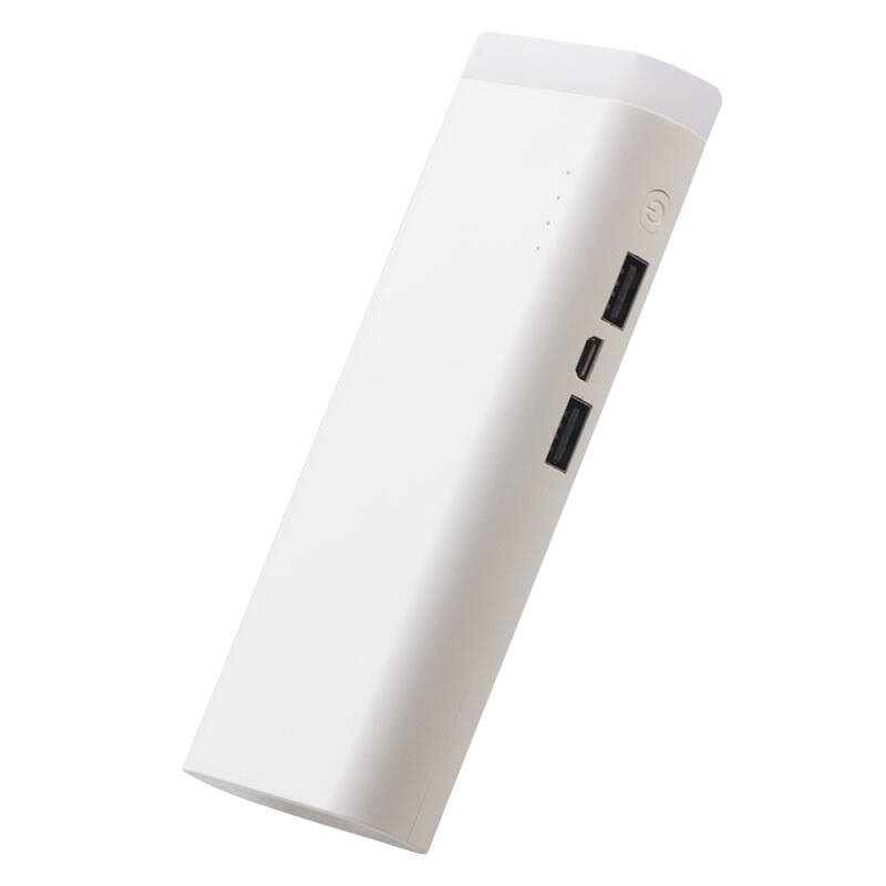 捷升移动电源手机充电宝通用10800毫安双usb输出led手电筒 白色