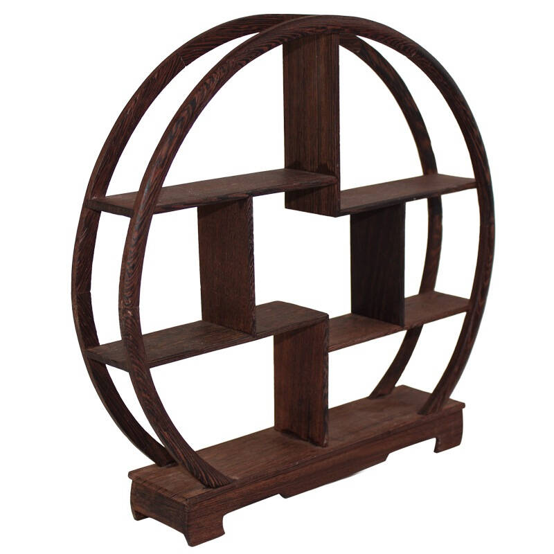 金火把 鸡翅木圆形展架 套装摆件陈设架