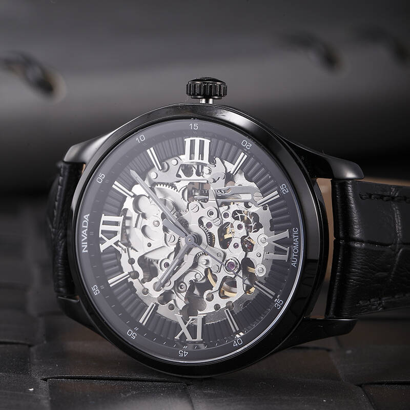 闪购自营 尼维达(nivada)全自动机械表防水镂空皮带男士手表gm6102
