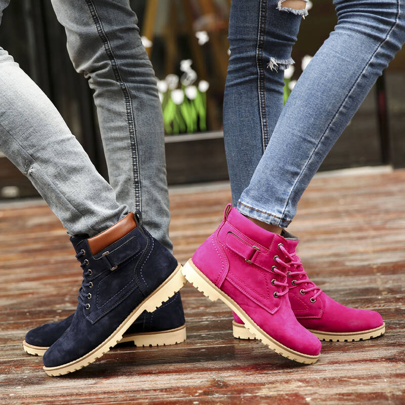 jinsm秋冬新款马丁靴男女款加绒户外中筒靴英伦休闲情侣靴时尚男靴子