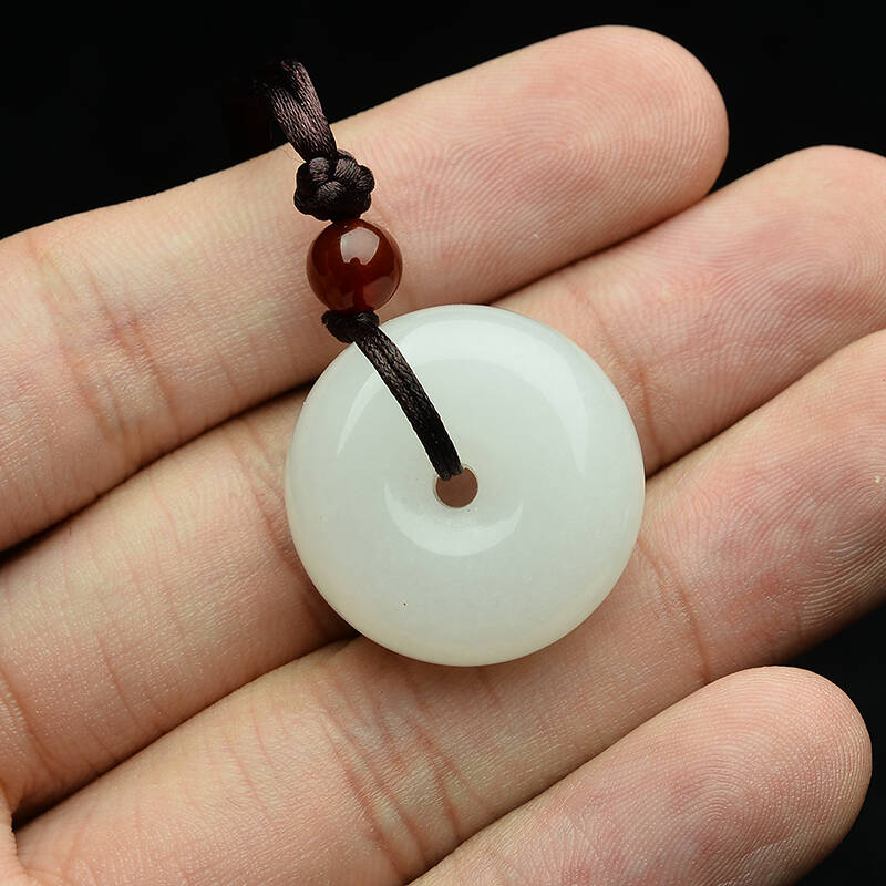 荔尚珠宝 平安扣玉坠 平安扣挂件 石英岩玉 白玉吊坠 男女款玉坠 xbl